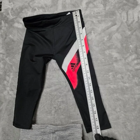 Adidas Girls Size 5 Leggings Lot Black Gray AEROREADY 2Pc Set - Picture 13 of 14